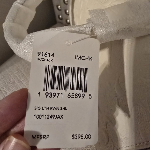 Coach Ivory Rowan Satchel with Gold Accents - Embossed Signature Leather - NWT - Picture 7 of 9